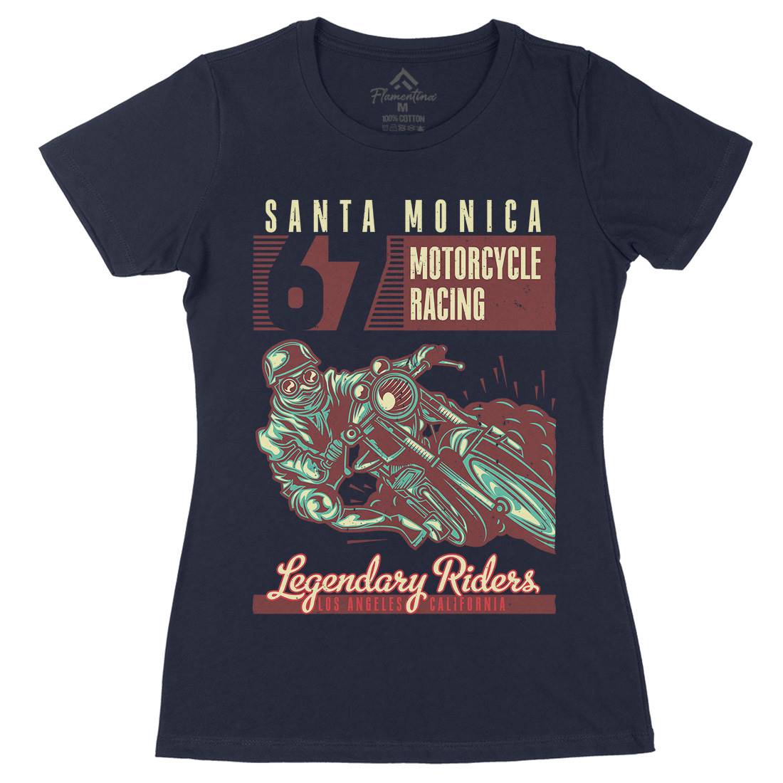 Motor Womens Organic Crew Neck T-Shirt Motorcycles B139