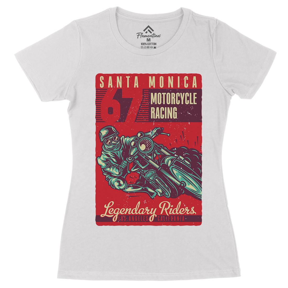 Motor Womens Organic Crew Neck T-Shirt Motorcycles B139