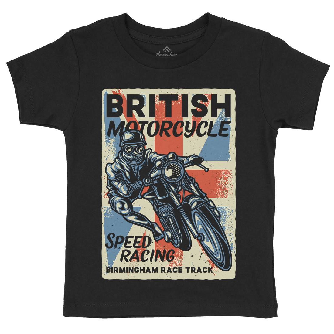 British Kids Crew Neck T-Shirt Motorcycles B140