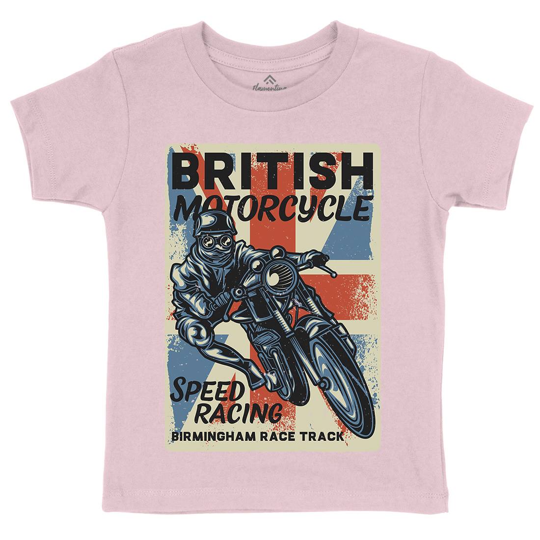 British Kids Crew Neck T-Shirt Motorcycles B140