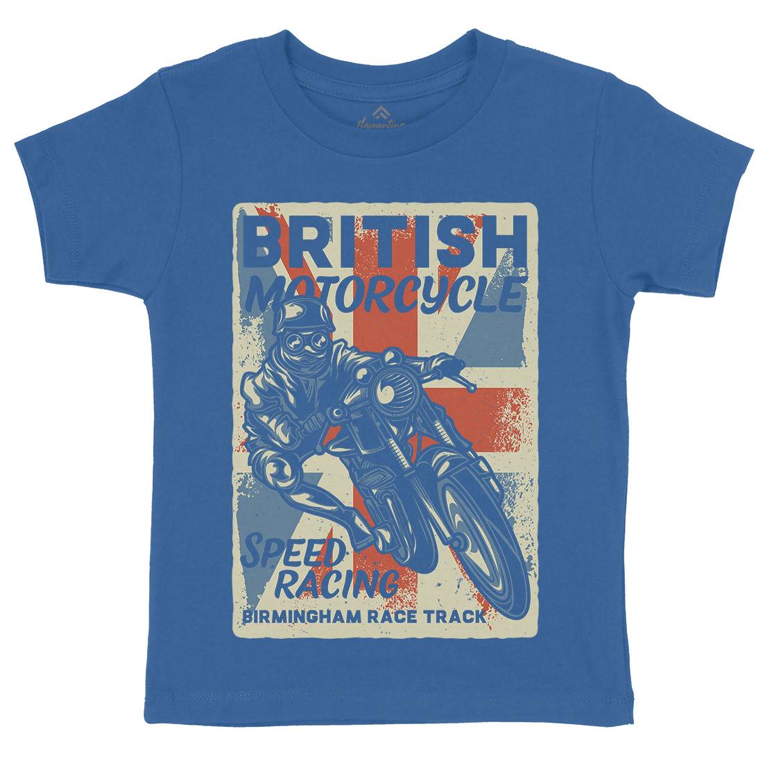 British Kids Organic Crew Neck T-Shirt Motorcycles B140