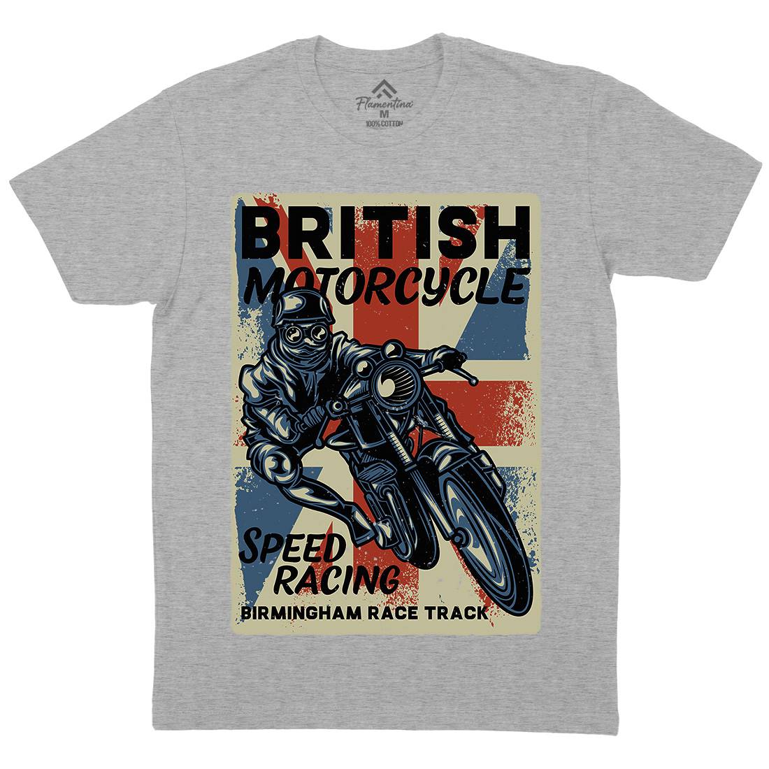 British Mens Crew Neck T-Shirt Motorcycles B140
