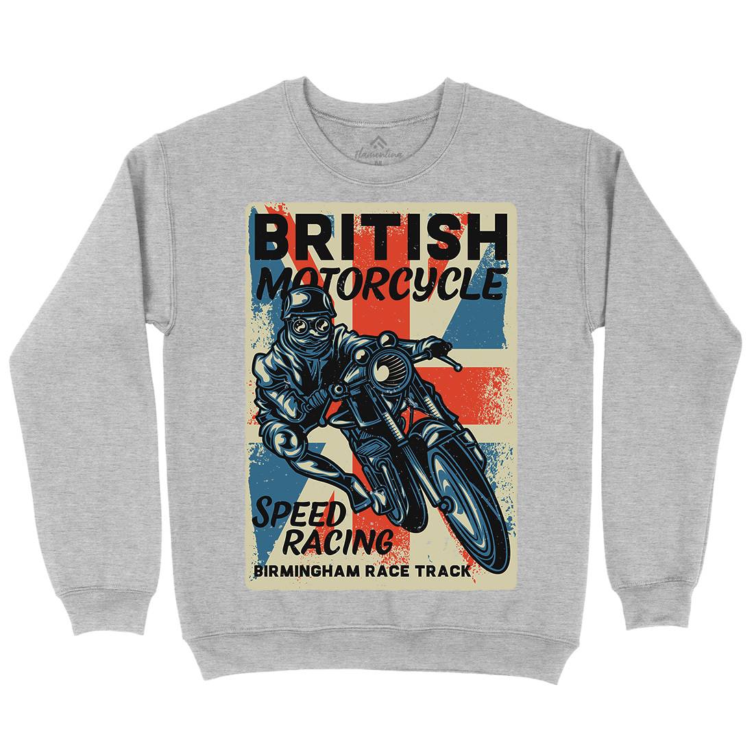 British Kids Crew Neck Sweatshirt Motorcycles B140
