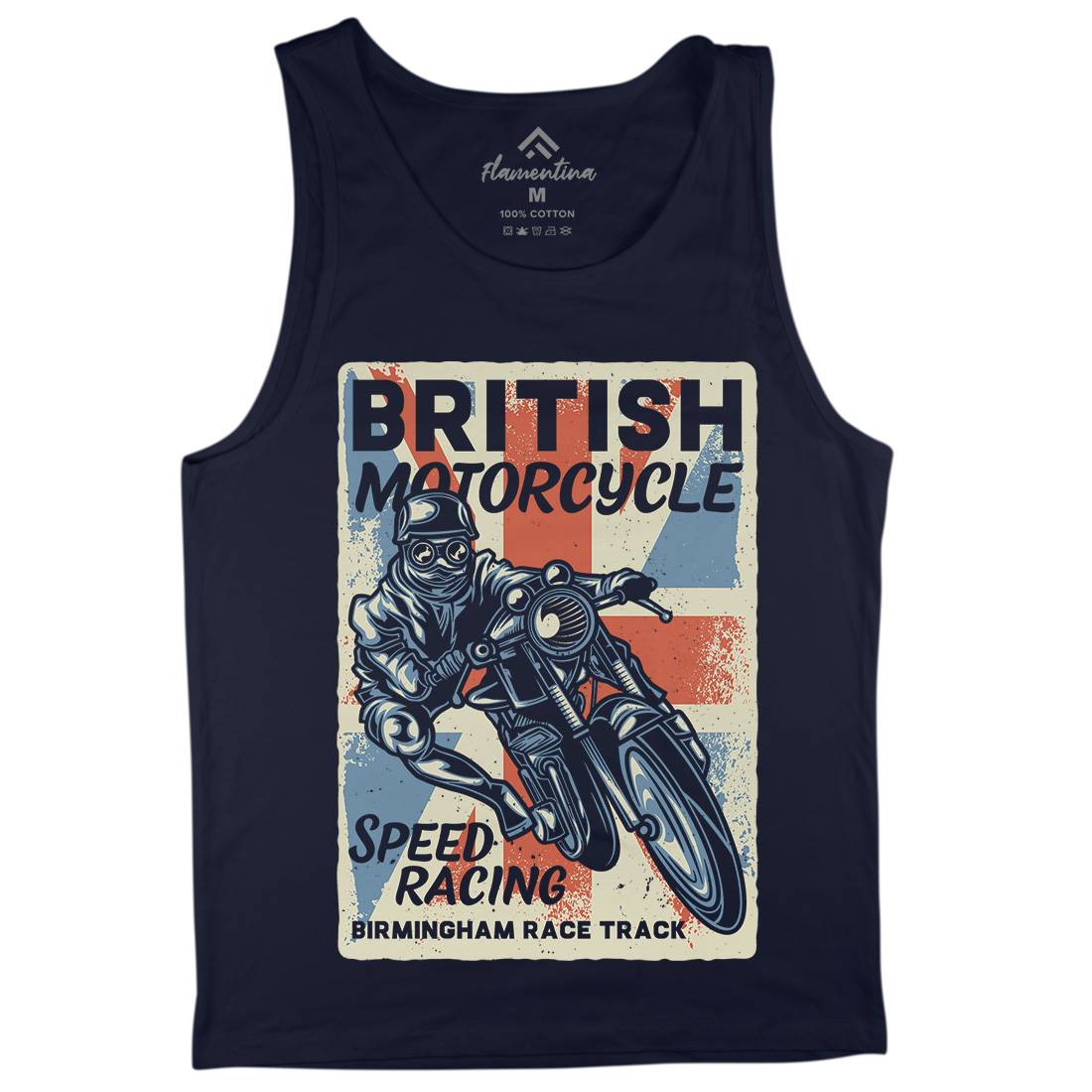 British Mens Tank Top Vest Motorcycles B140