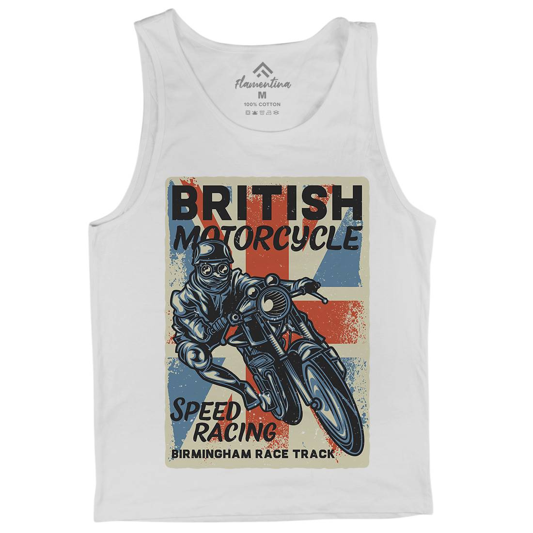 British Mens Tank Top Vest Motorcycles B140