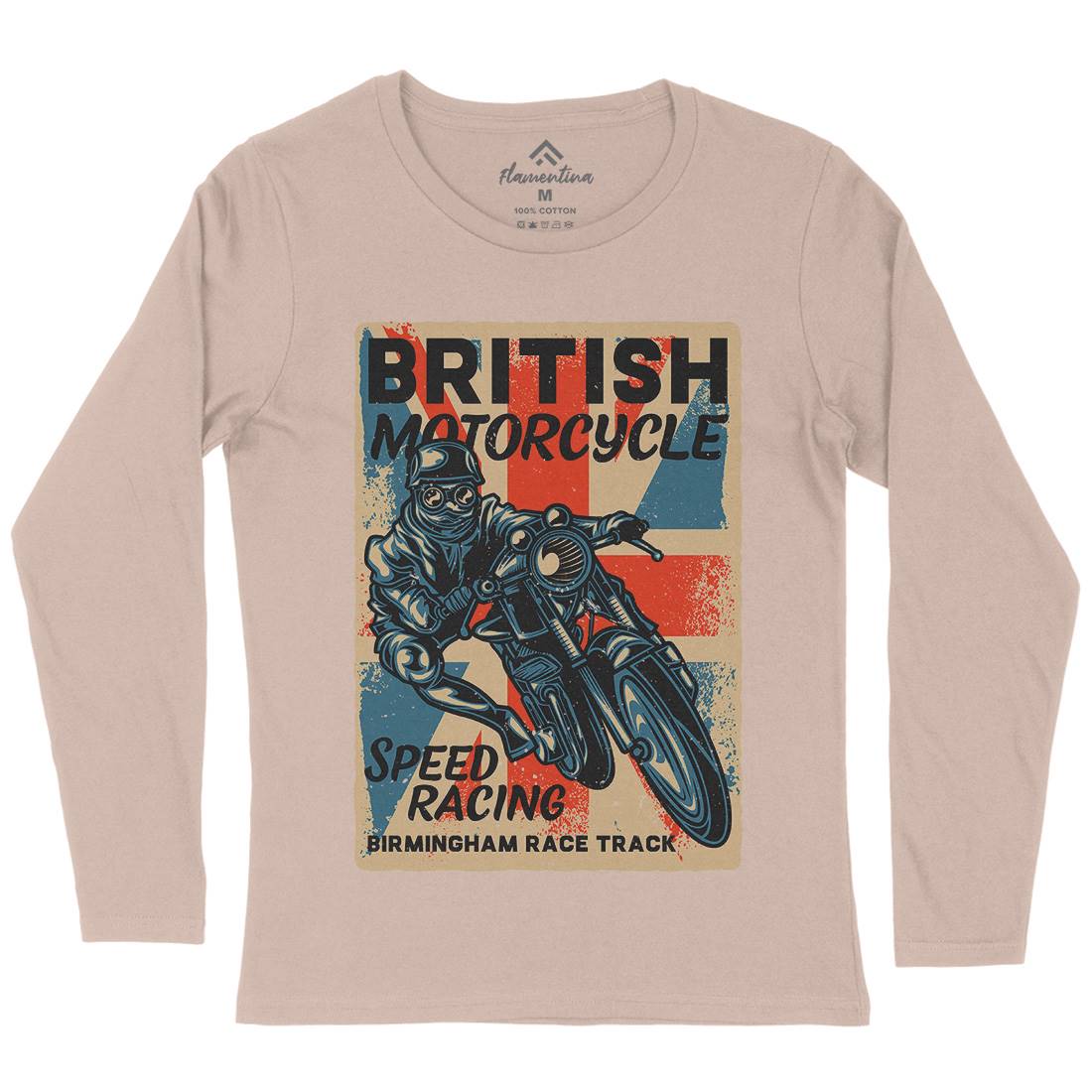 British Womens Long Sleeve T-Shirt Motorcycles B140