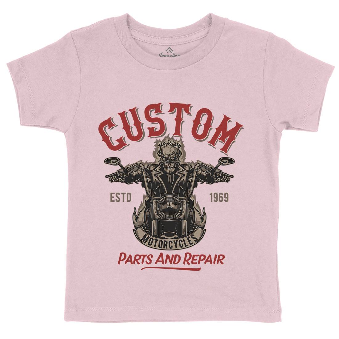 Custom Engine Kids Organic Crew Neck T-Shirt Motorcycles B141
