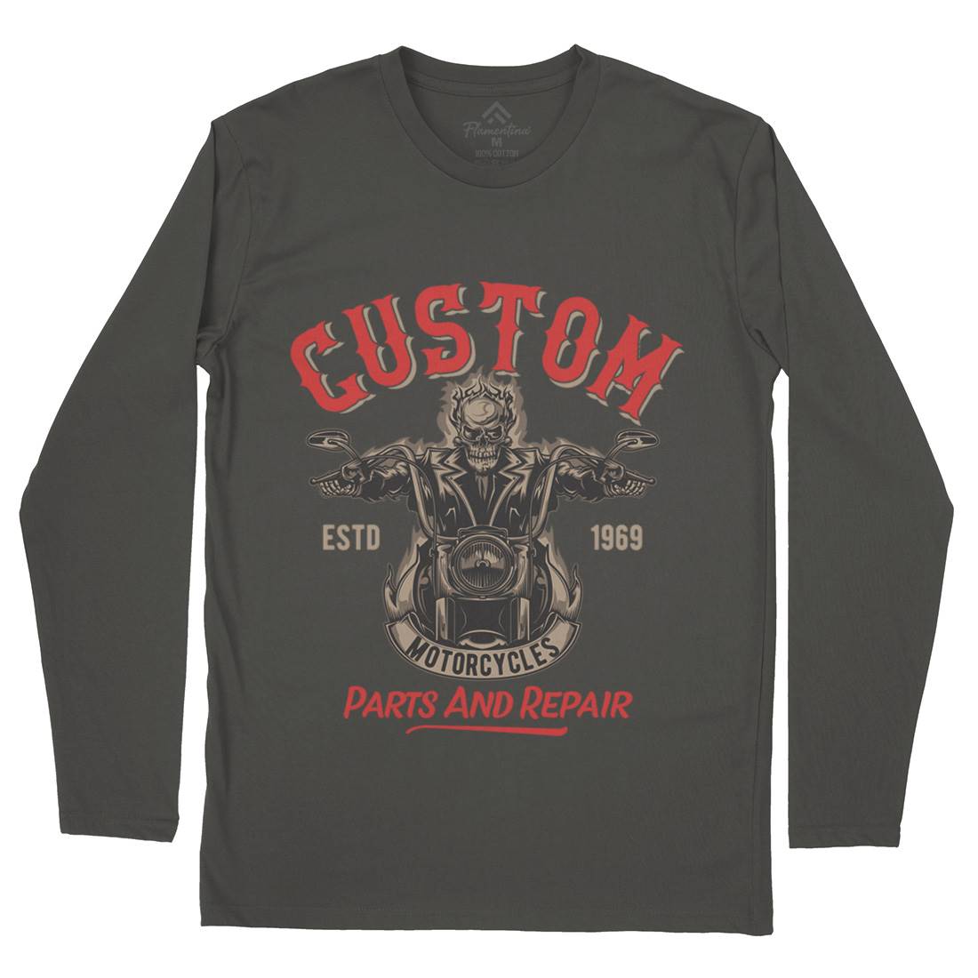 Custom Engine Mens Long Sleeve T-Shirt Motorcycles B141