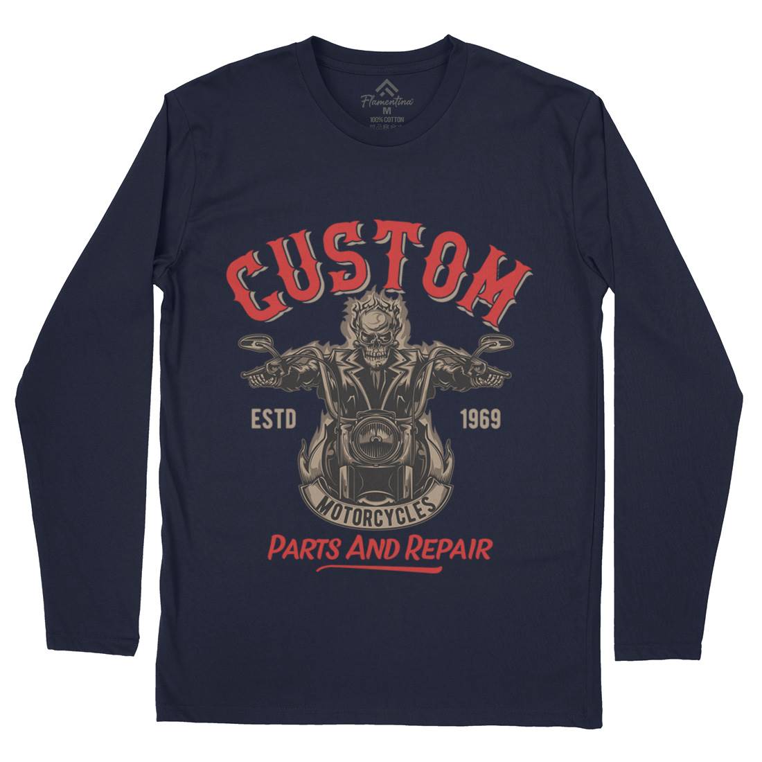 Custom Engine Mens Long Sleeve T-Shirt Motorcycles B141