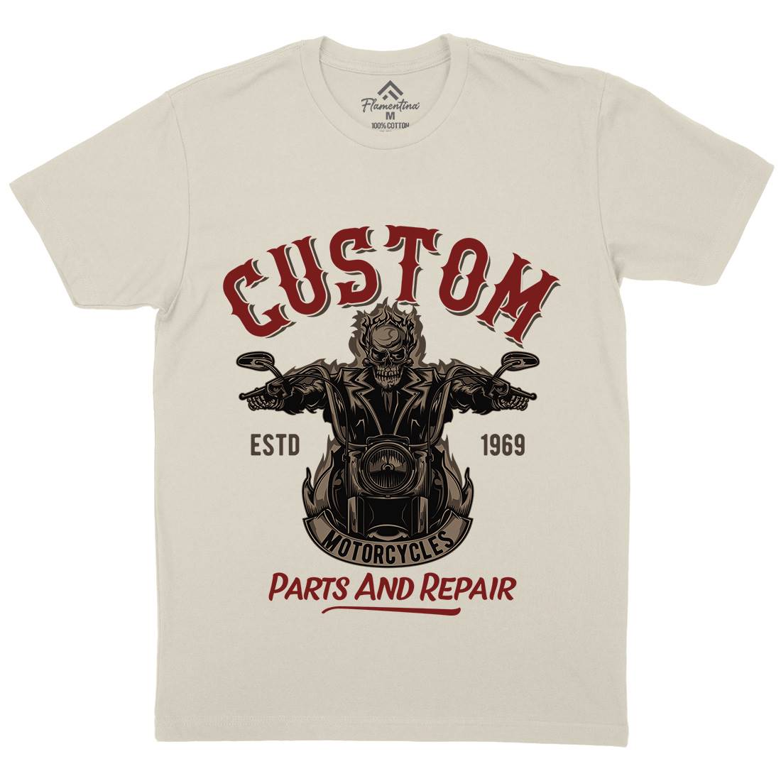 Custom Engine Mens Organic Crew Neck T-Shirt Motorcycles B141