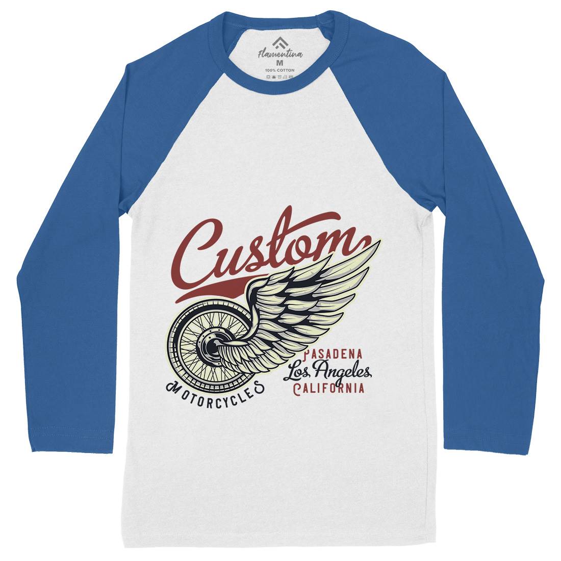 Custom Mens Long Sleeve Baseball T-Shirt Motorcycles B142