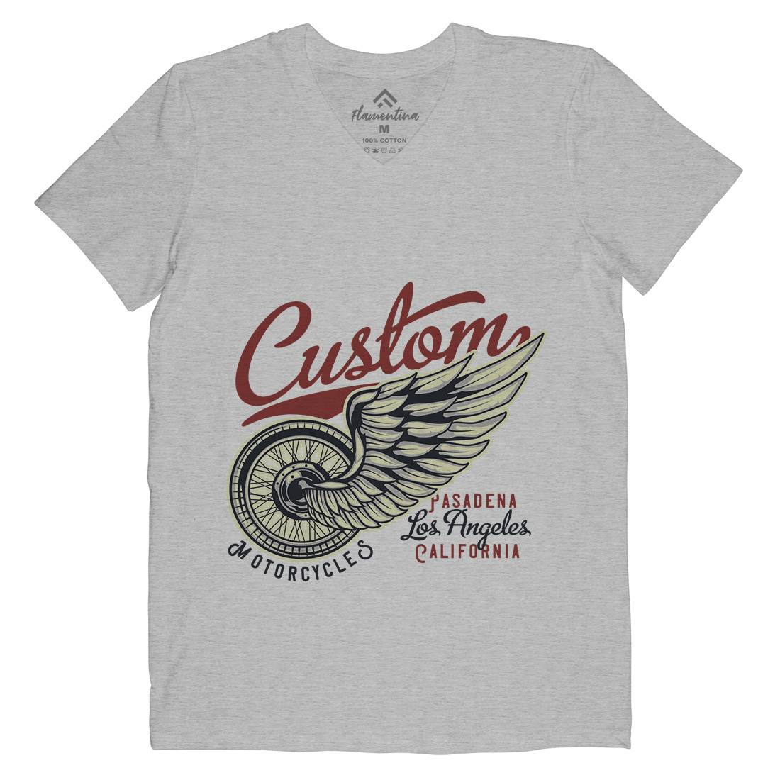 Custom Mens Organic V-Neck T-Shirt Motorcycles B142