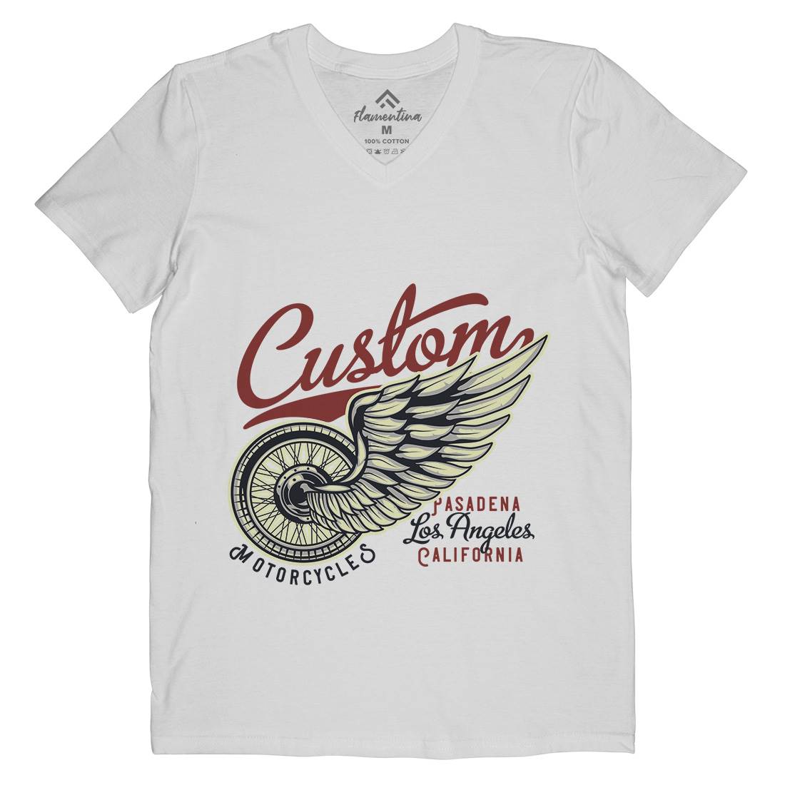 Custom Mens Organic V-Neck T-Shirt Motorcycles B142