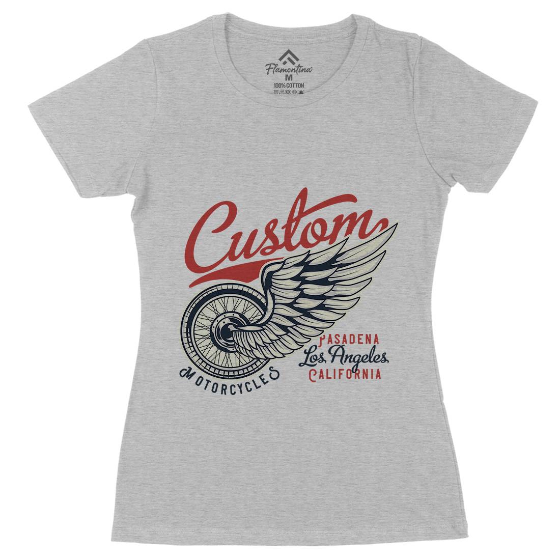 Custom Womens Organic Crew Neck T-Shirt Motorcycles B142