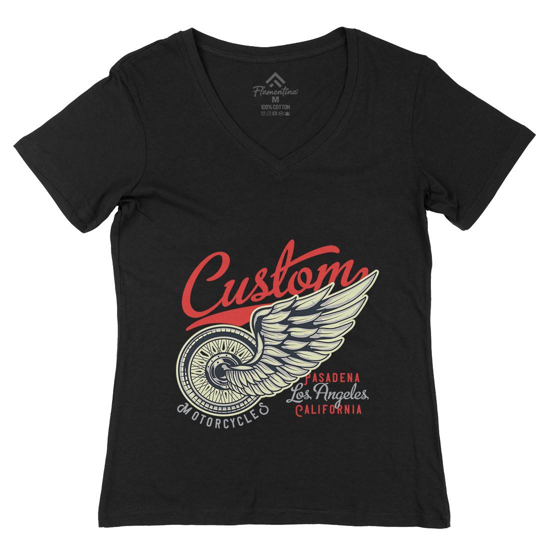 Custom Womens Organic V-Neck T-Shirt Motorcycles B142