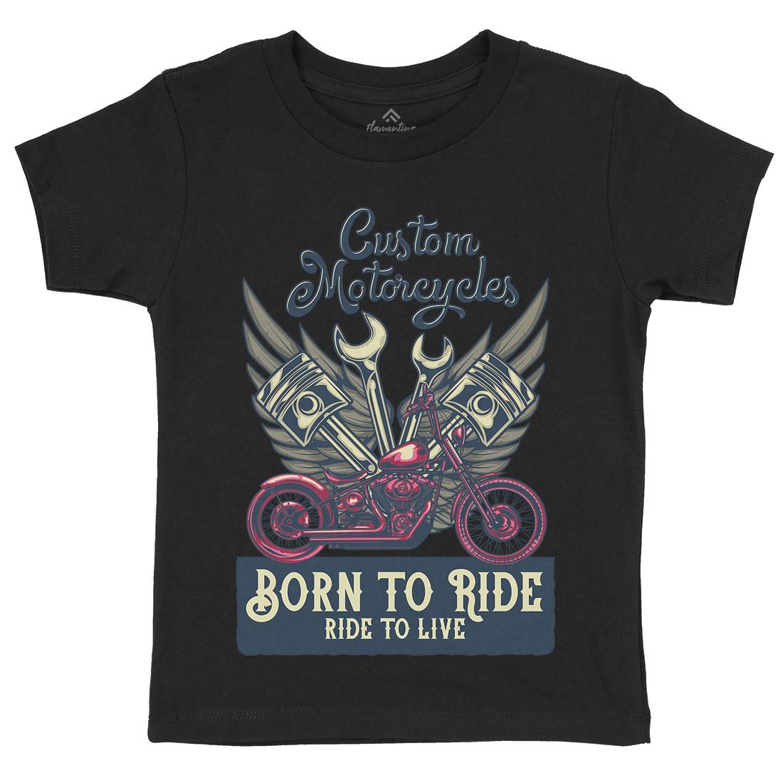 Born To Ride Kids Crew Neck T-Shirt Motorcycles B143