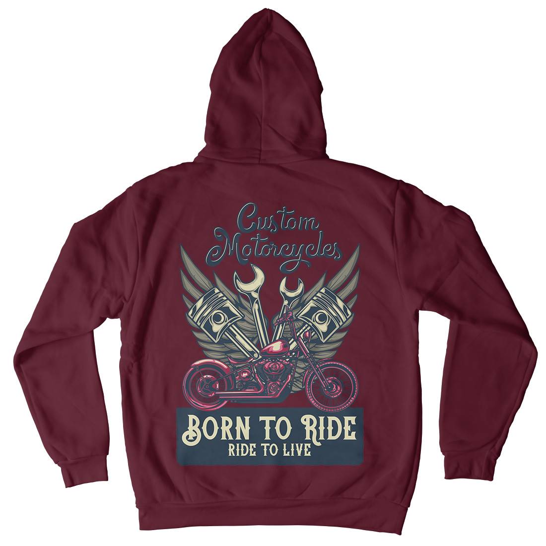Born To Ride Mens Hoodie With Pocket Motorcycles B143