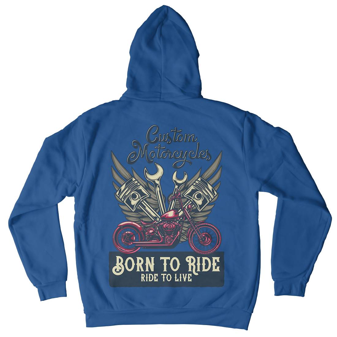 Born To Ride Mens Hoodie With Pocket Motorcycles B143