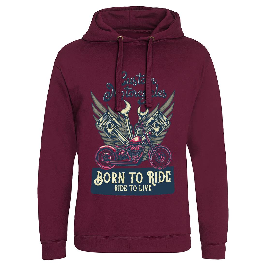 Born To Ride Mens Hoodie Without Pocket Motorcycles B143