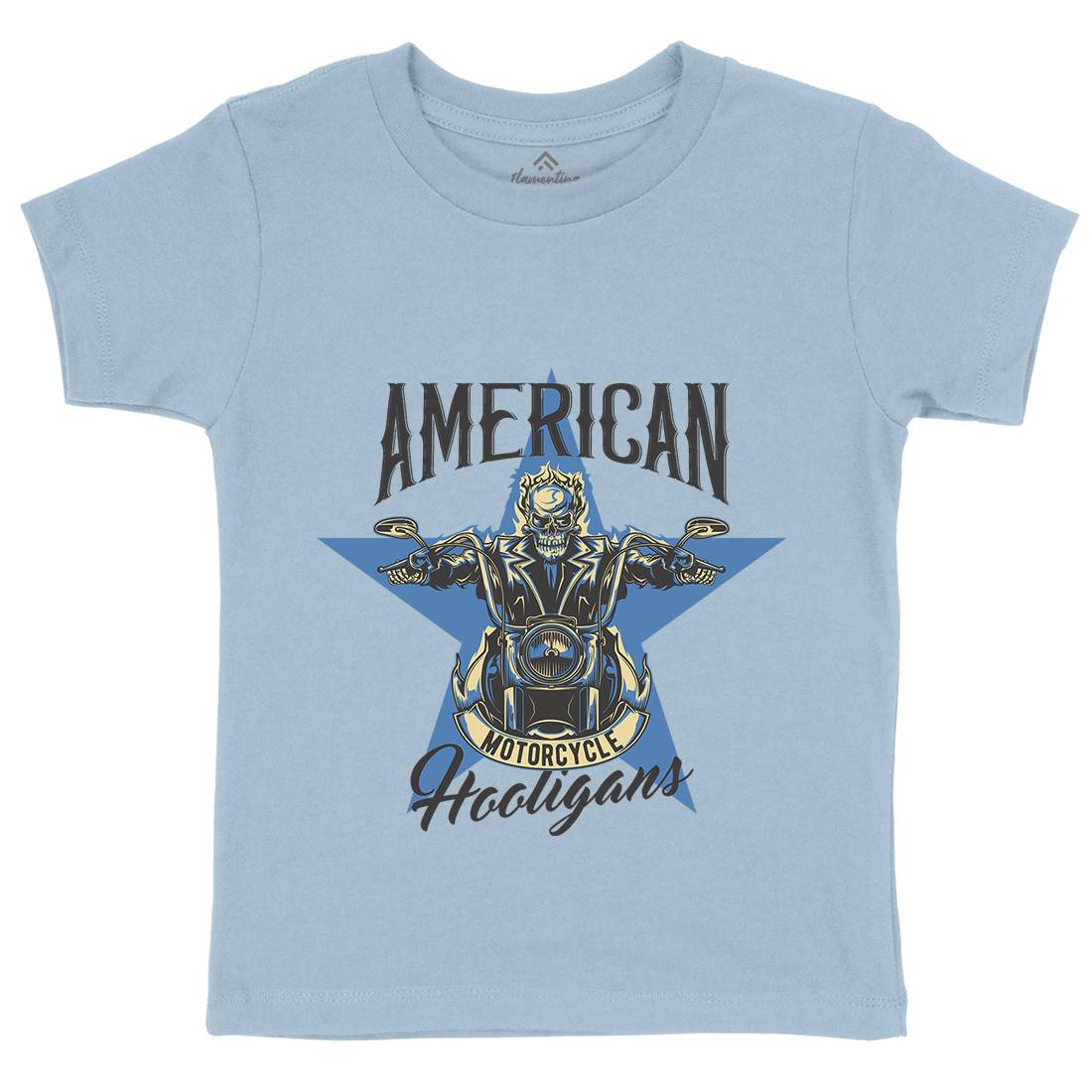 American Kids Organic Crew Neck T-Shirt Motorcycles B144