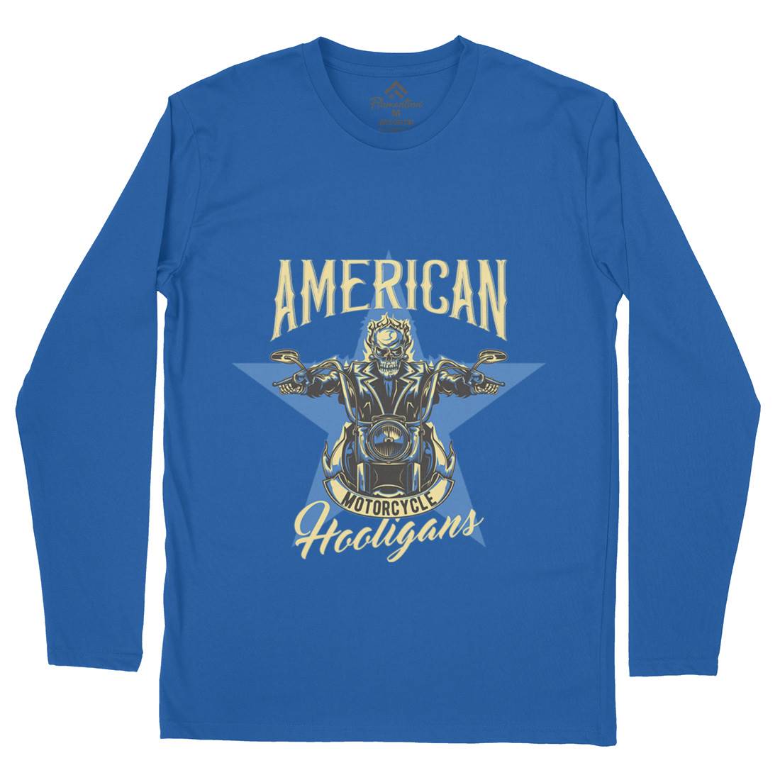 American Mens Long Sleeve T-Shirt Motorcycles B144