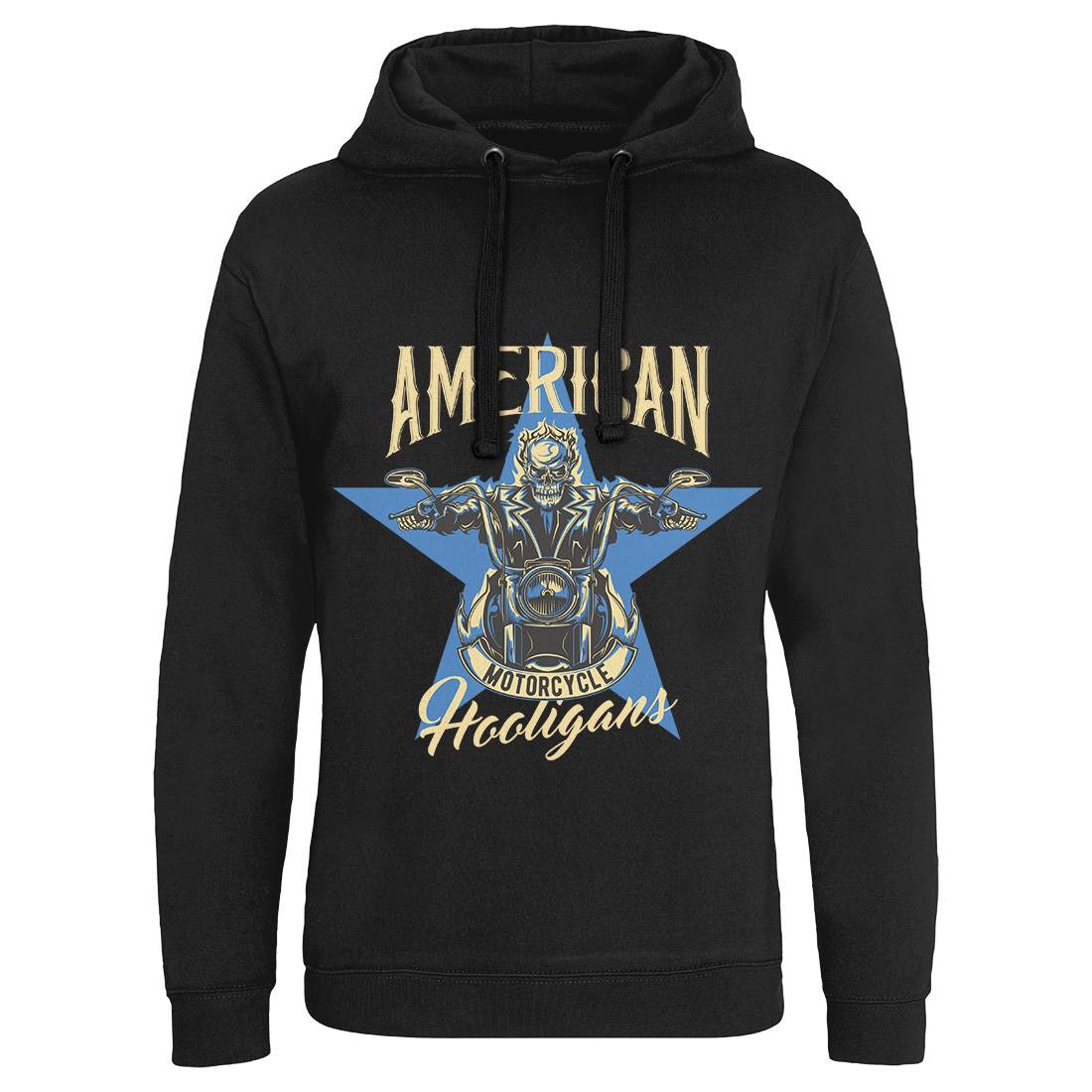 American Mens Hoodie Without Pocket Motorcycles B144