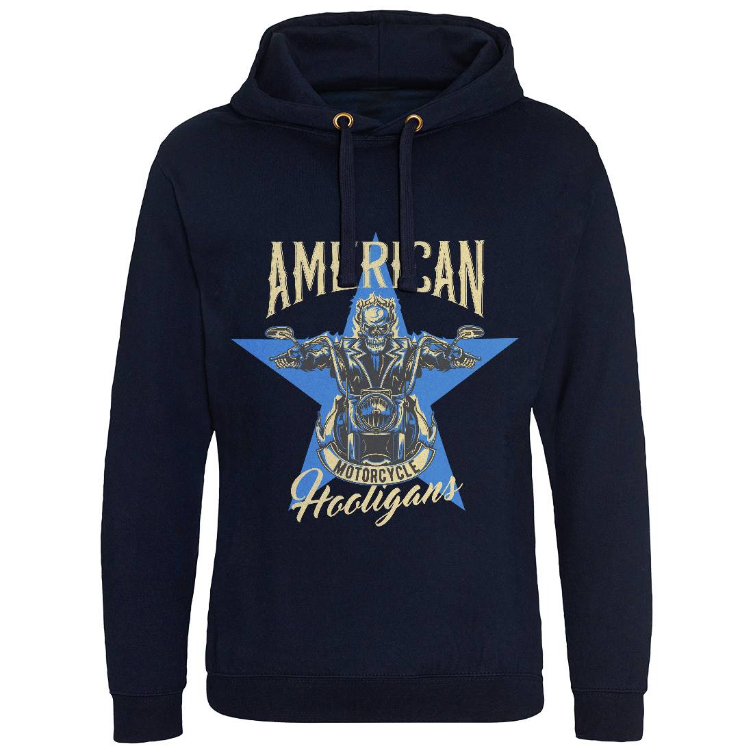 American Mens Hoodie Without Pocket Motorcycles B144