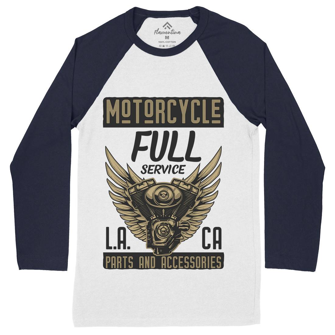 Engine Mens Long Sleeve Baseball T-Shirt Motorcycles B146