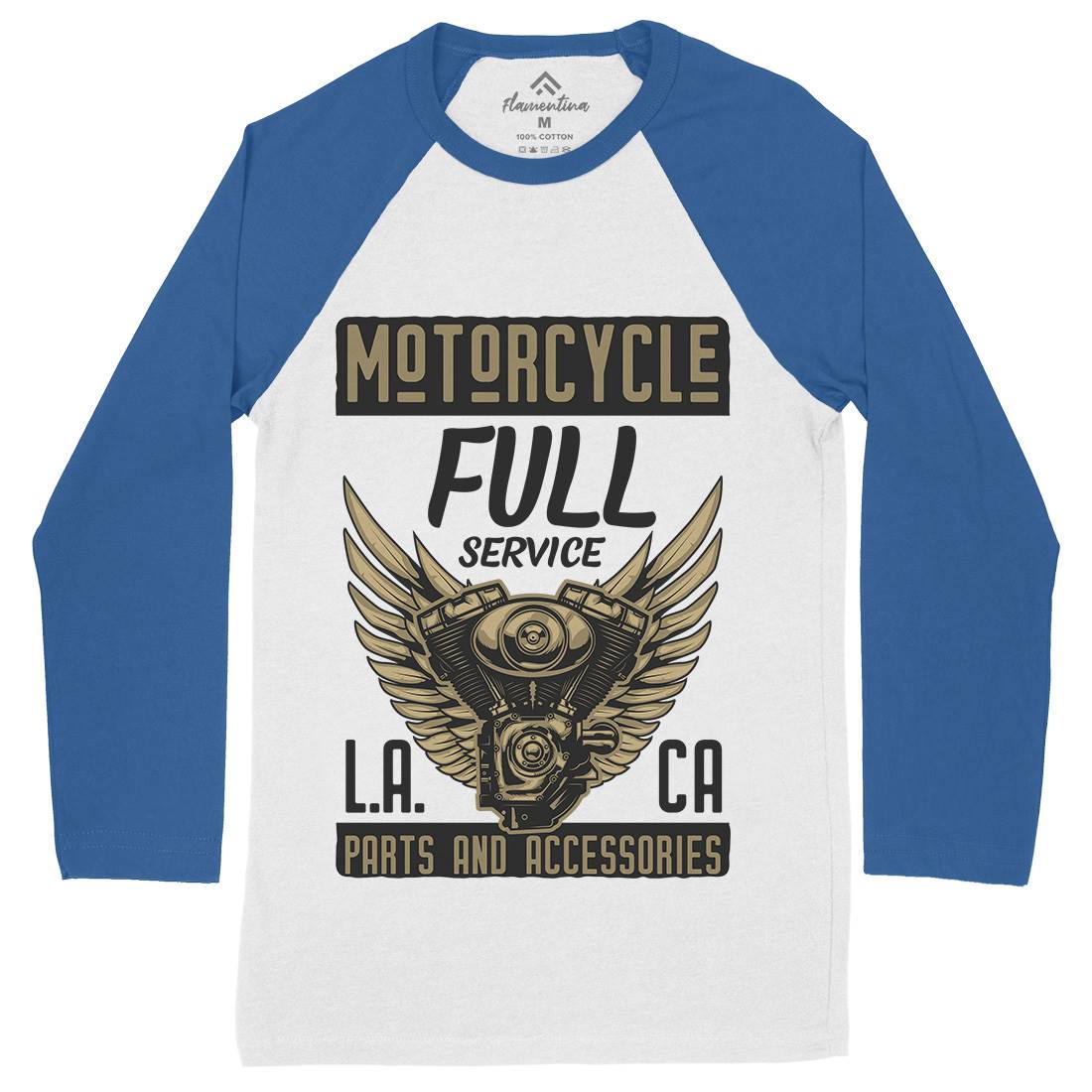 Engine Mens Long Sleeve Baseball T-Shirt Motorcycles B146