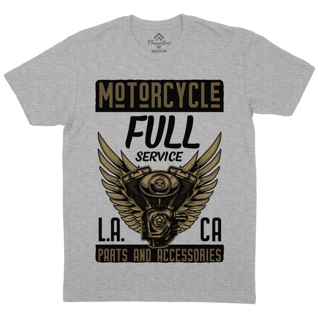 Engine Mens Organic Crew Neck T-Shirt Motorcycles B146