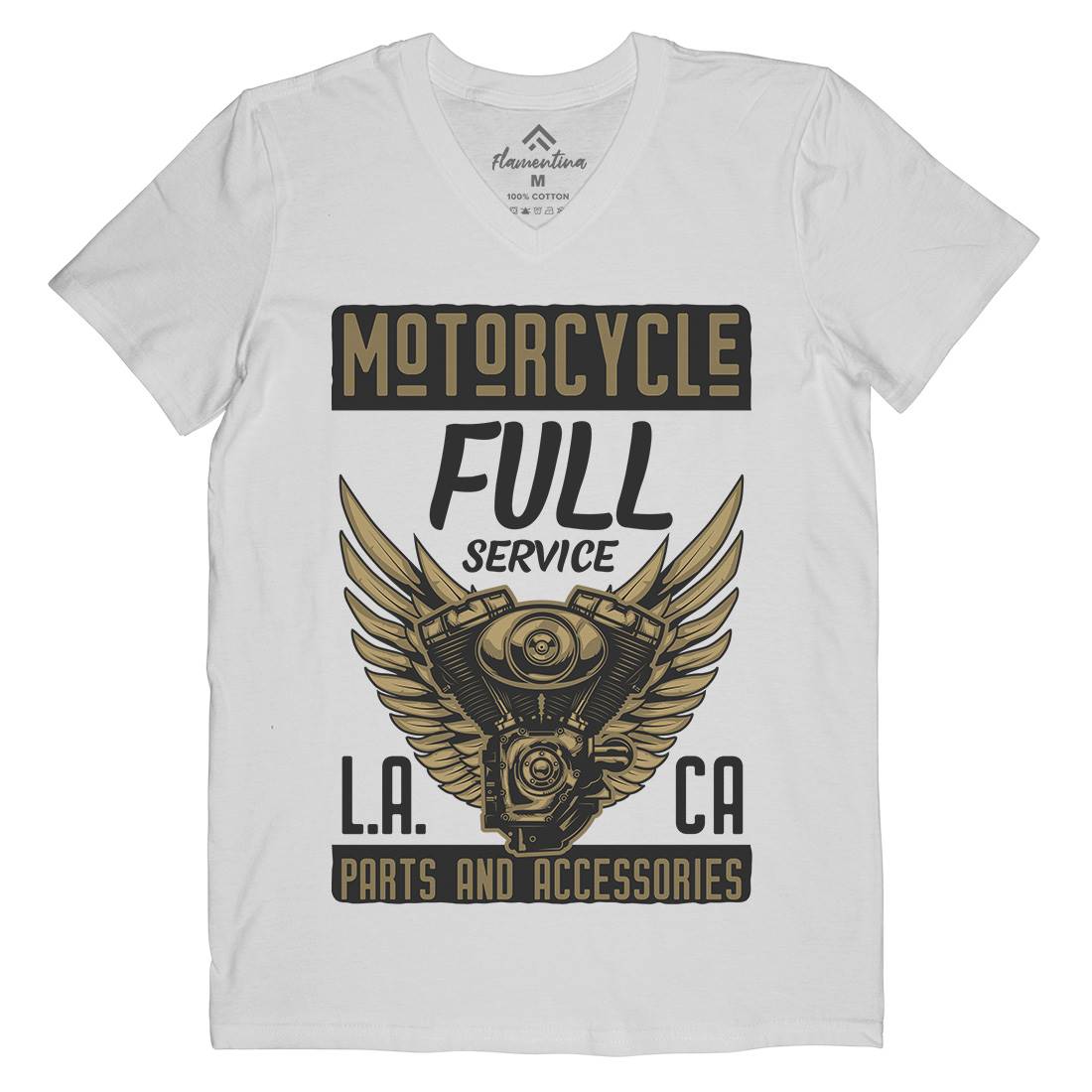 Engine Mens V-Neck T-Shirt Motorcycles B146