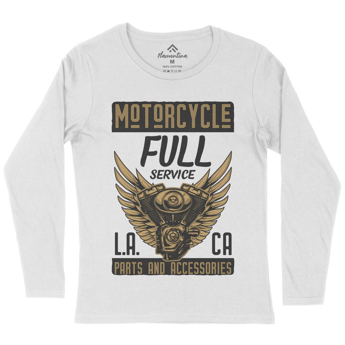 Engine Womens Long Sleeve T-Shirt Motorcycles B146