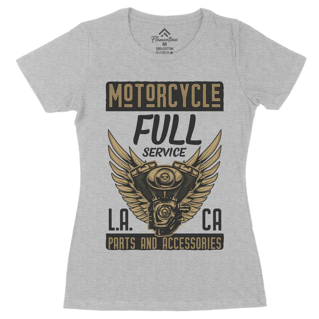 Engine Womens Organic Crew Neck T-Shirt Motorcycles B146