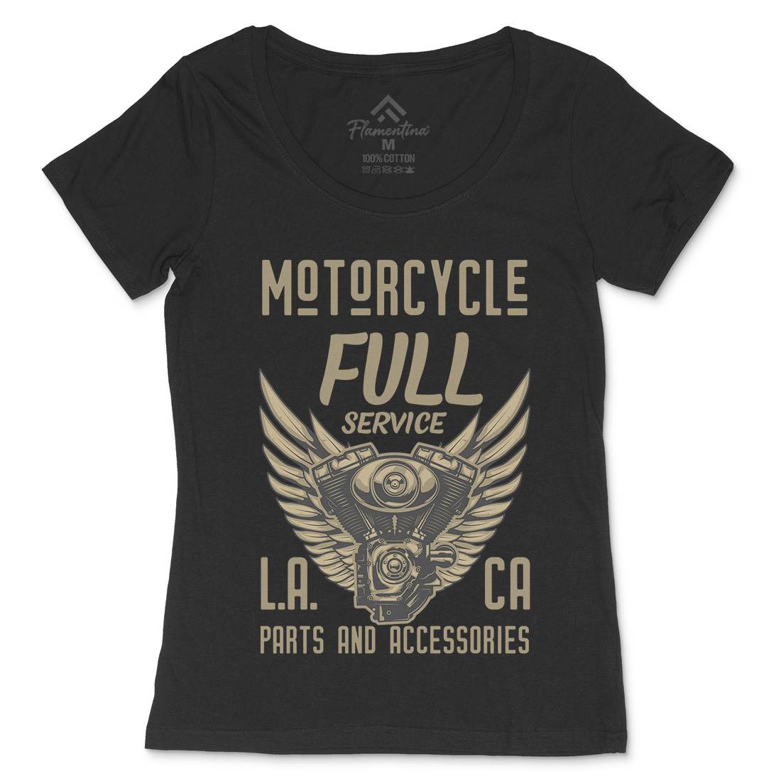 Engine Womens Scoop Neck T-Shirt Motorcycles B146