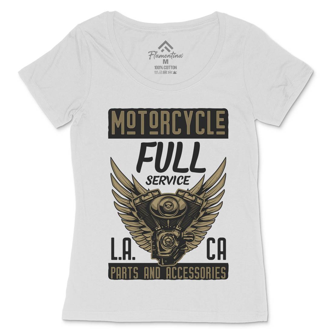 Engine Womens Scoop Neck T-Shirt Motorcycles B146
