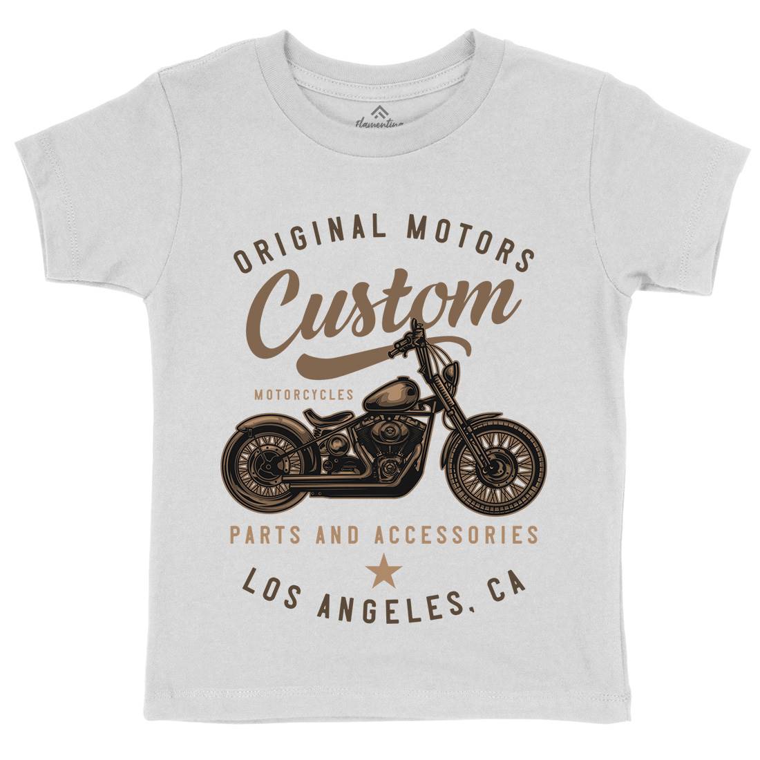 Los Angeles Kids Organic Crew Neck T-Shirt Motorcycles B147