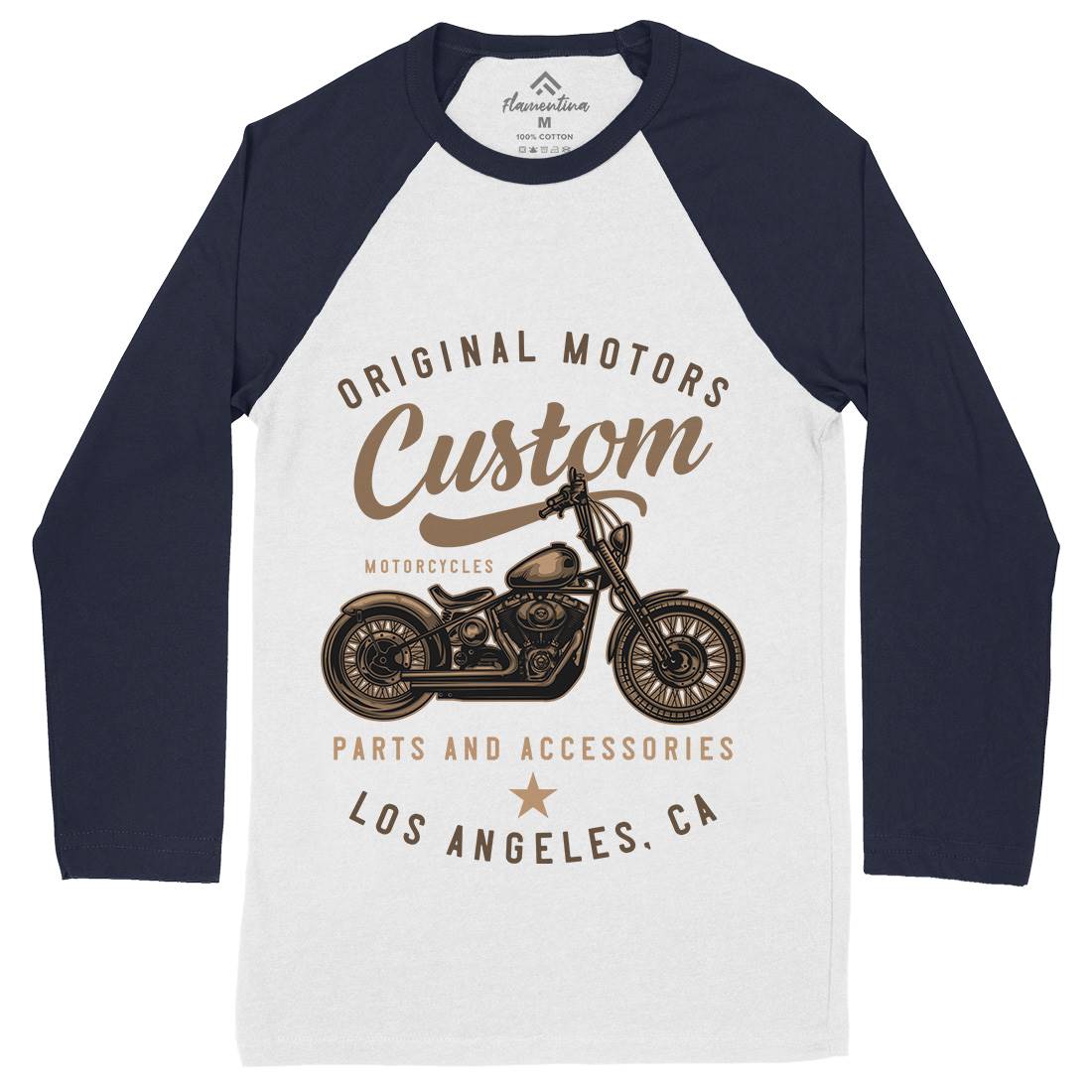 Los Angeles Mens Long Sleeve Baseball T-Shirt Motorcycles B147