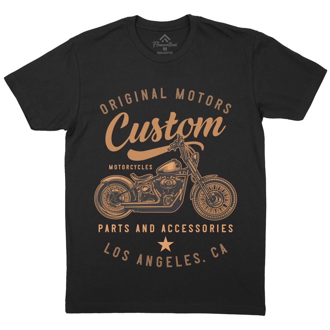 Los Angeles Mens Organic Crew Neck T-Shirt Motorcycles B147