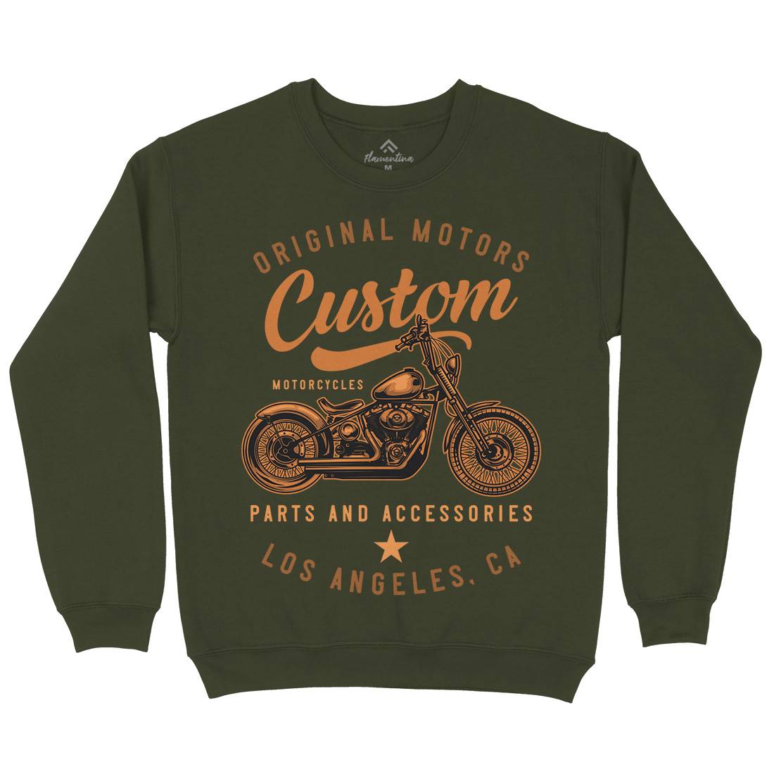 Los Angeles Mens Crew Neck Sweatshirt Motorcycles B147