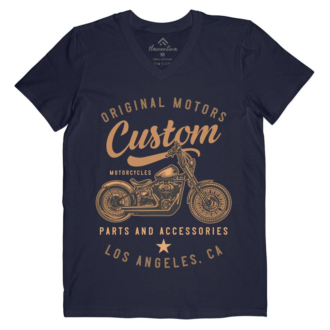 Los Angeles Mens Organic V-Neck T-Shirt Motorcycles B147