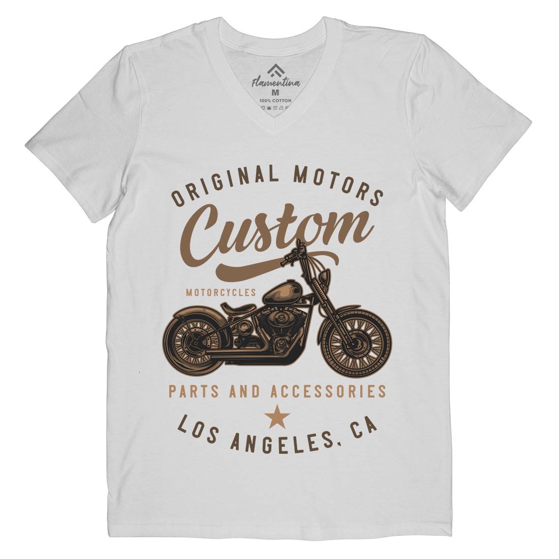Los Angeles Mens Organic V-Neck T-Shirt Motorcycles B147