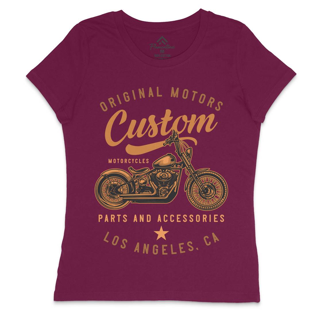 Los Angeles Womens Crew Neck T-Shirt Motorcycles B147