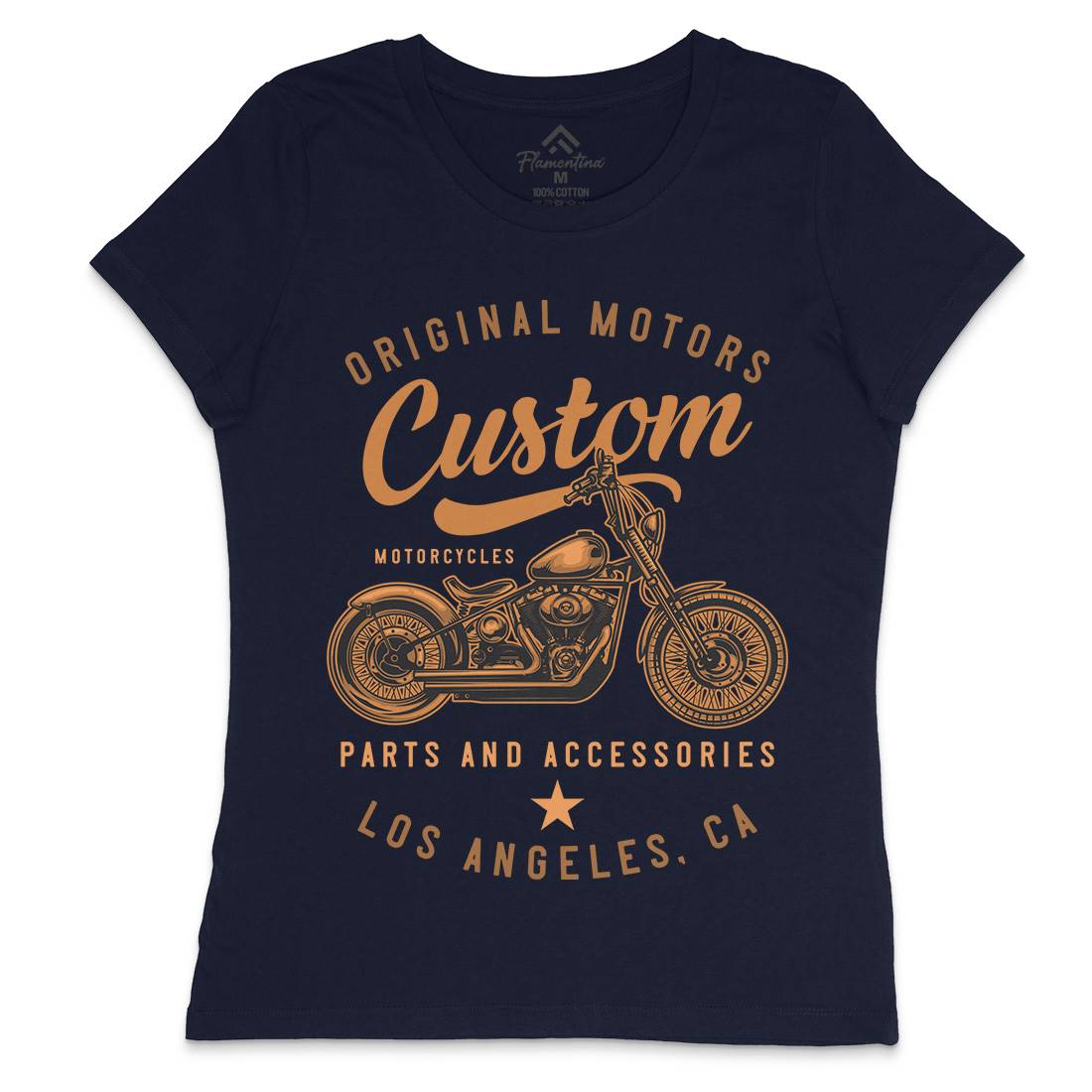 Los Angeles Womens Crew Neck T-Shirt Motorcycles B147