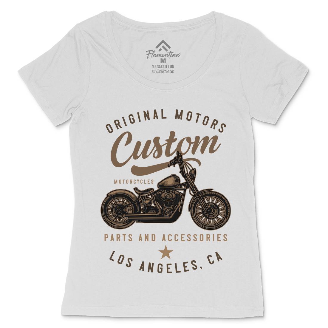 Los Angeles Womens Scoop Neck T-Shirt Motorcycles B147