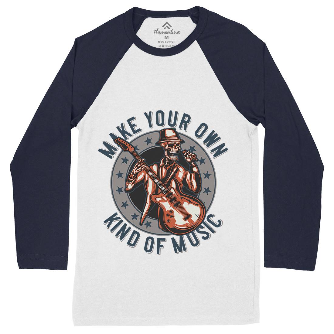 Rock Mens Long Sleeve Baseball T-Shirt Music B149