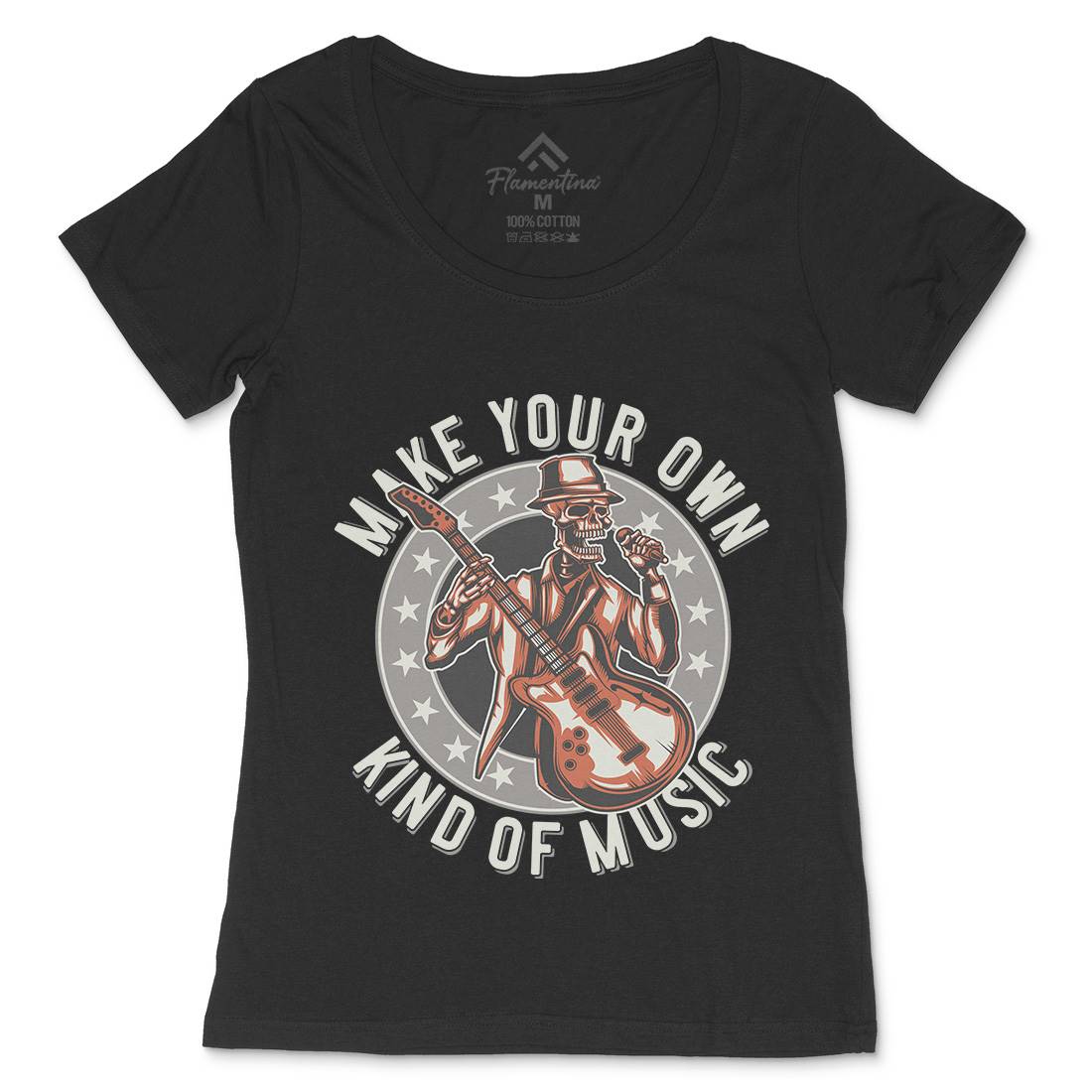 Rock Womens Scoop Neck T-Shirt Music B149