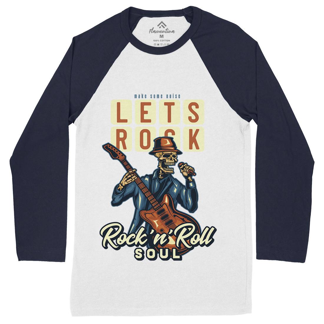 Rock Mens Long Sleeve Baseball T-Shirt Music B150