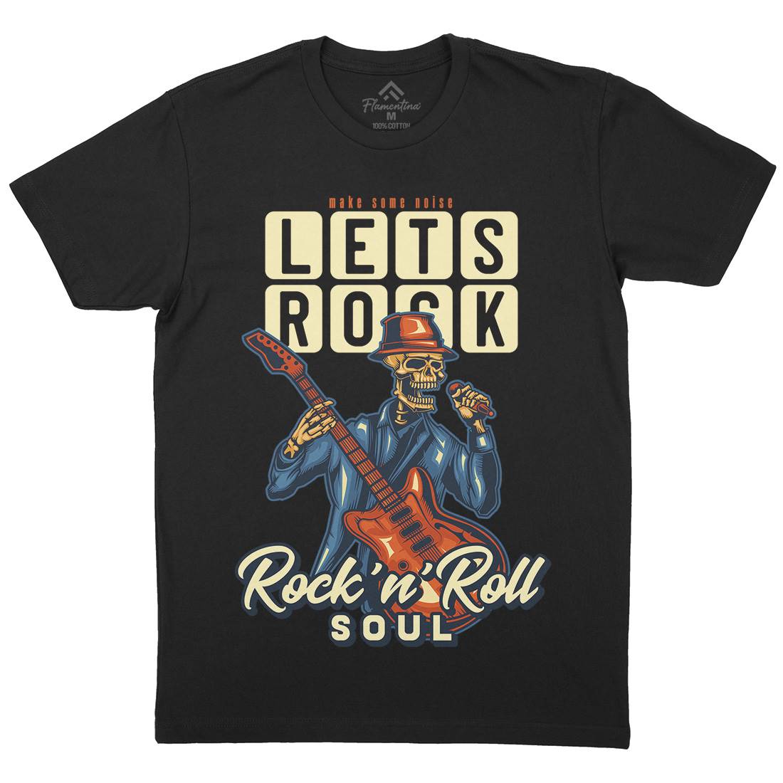Rock Mens Organic Crew Neck T-Shirt Music B150