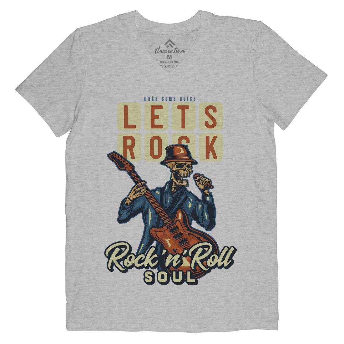 Rock Mens V-Neck T-Shirt Music B150