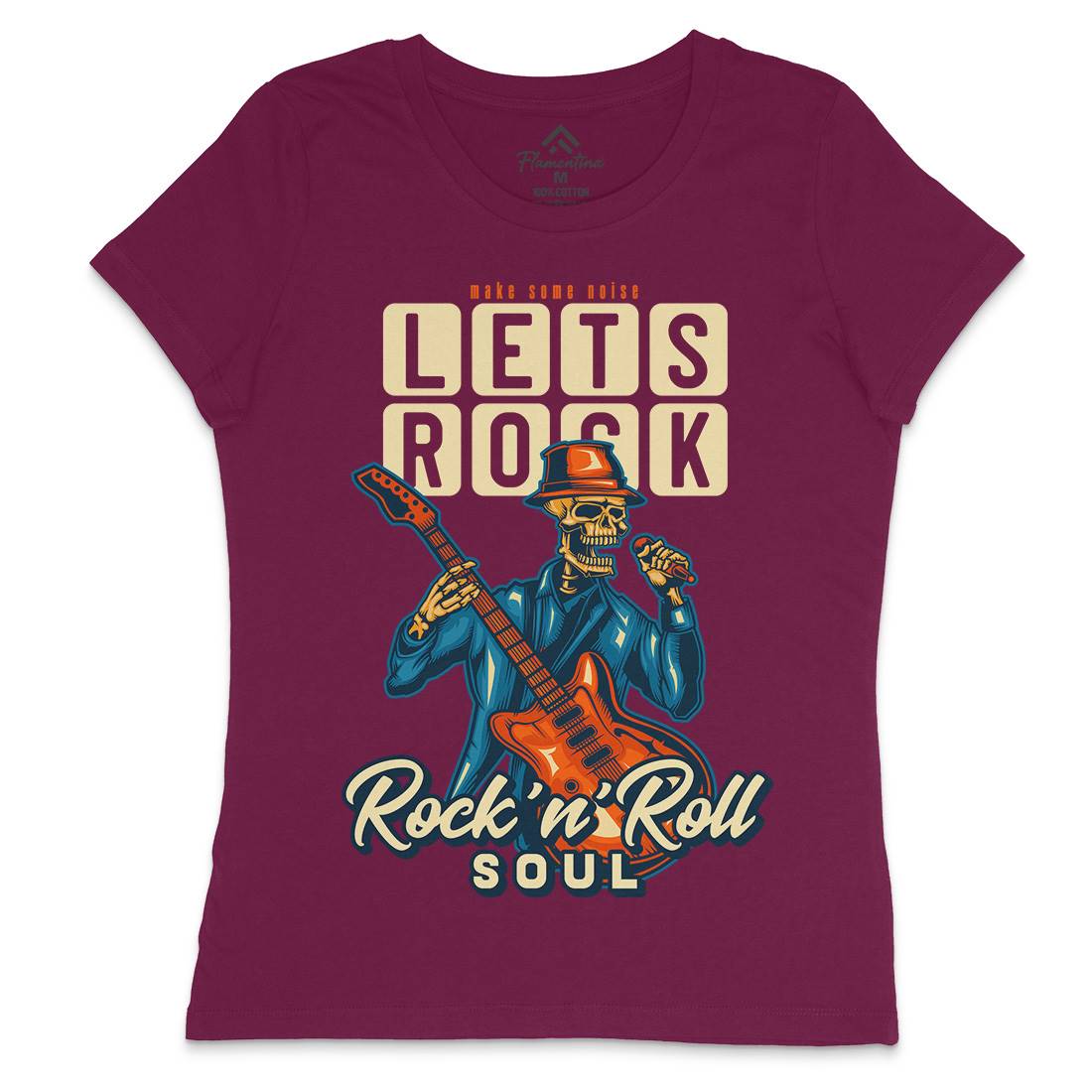 Rock Womens Crew Neck T-Shirt Music B150